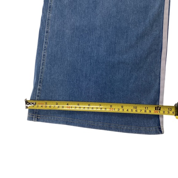 Halara Wide Leg Pants Women Size M Blue Denim Athletic Stripe Casual - Picture 7 of 10
